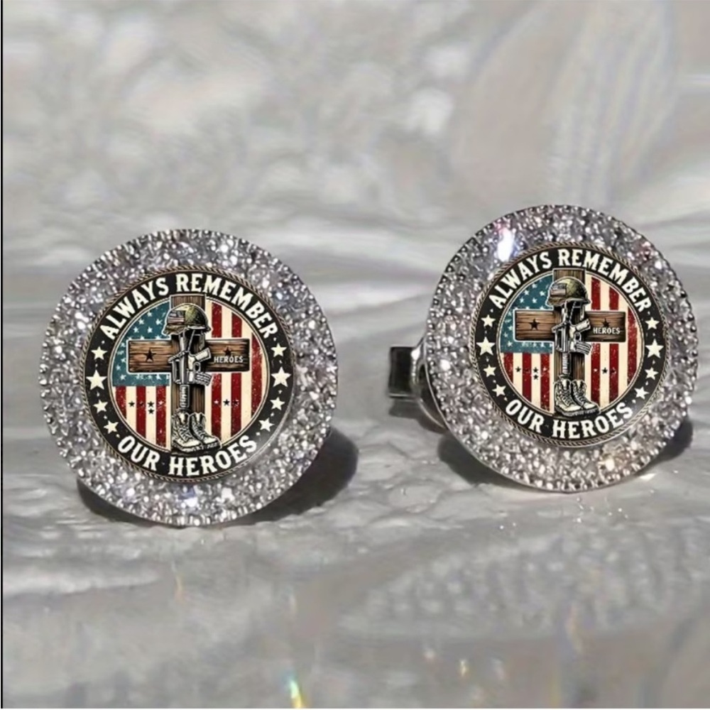 Bling Always Remember Our Heroes Earrings